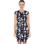 Easter bunny pattern Capsleeve Drawstring Dress 