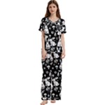 Easter bunny pattern Short Sleeve Satin Pajamas Set With Pockets