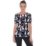 Easter bunny pattern Shoulder Cut Out Short Sleeve Top