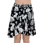 Easter bunny pattern Chiffon Wrap Front Skirt