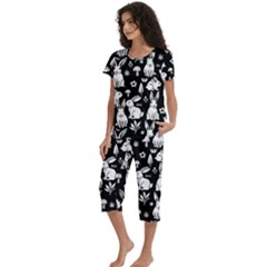 Short Sleeve 3/4 Length Pants Lounge Set 