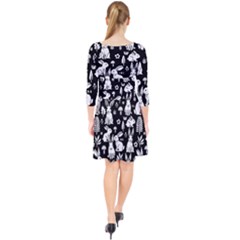 Quarter Sleeve Front Wrap Dress 
