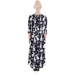 Quarter Sleeve Wrap Maxi Dress 