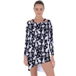 Easter bunny pattern Asymmetric Cut-Out Shift Dress