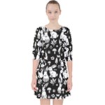 Easter bunny pattern Quarter Sleeve Pocket Dress