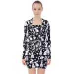 Easter bunny pattern V-neck Bodycon Long Sleeve Dress