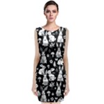 Easter bunny pattern Sleeveless Velvet Midi Dress