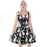Easter bunny pattern Reversible Velvet Sleeveless Dress