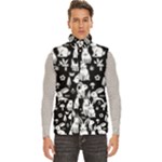 Easter bunny pattern Men s High Neck Button Up Puffer Vest