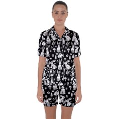 Satin Short Sleeve Pajamas Set 
