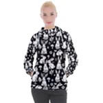 Easter bunny pattern Women s Hooded Pullover
