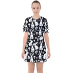Easter bunny pattern Sixties Short Sleeve Mini Dress