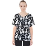 Easter bunny pattern V-Neck Dolman Drape Top