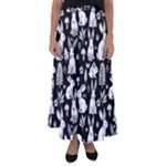 Easter bunny pattern Flared Maxi Skirt