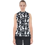 Easter bunny pattern Mock Neck Shell Top