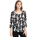 Easter bunny pattern Chiffon Quarter Sleeve Blouse