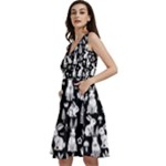 Easter bunny pattern Sleeveless V-Neck Skater Dress with Pockets