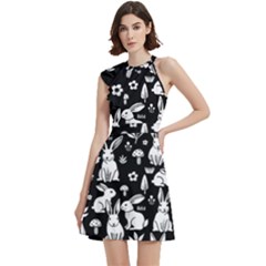 Cocktail Party Halter Sleeveless Dress With Pockets 