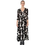 Easter bunny pattern Button Up Boho Maxi Dress