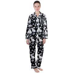 Women s Long Sleeve Satin Pajamas Set 