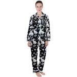 Easter bunny pattern Women s Long Sleeve Satin Pajamas Set