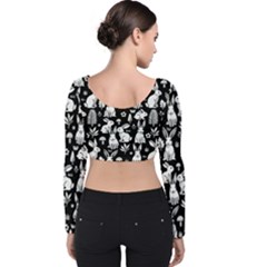 Velvet Long Sleeve Crop Top 