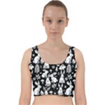 Easter bunny pattern Velvet Racer Back Crop Top