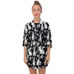 Easter bunny pattern Half Sleeve Chiffon Kimono