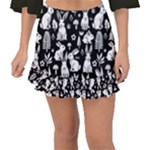 Easter bunny pattern Fishtail Mini Chiffon Skirt