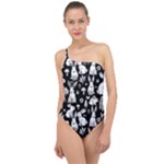 Easter bunny pattern Classic One Shoulder Swimsuit