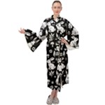 Easter bunny pattern Maxi Velvet Kimono