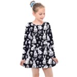 Easter bunny pattern Kids  Long Sleeve Dress