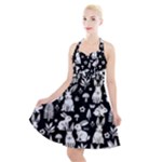 Easter bunny pattern Halter Party Swing Dress 