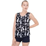 Easter bunny pattern Bubble Hem Chiffon Tank Top
