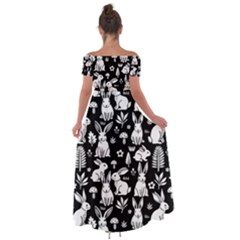 Off Shoulder Open Front Chiffon Dress 