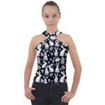Easter bunny pattern Cross Neck Velour Top