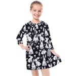 Easter bunny pattern Kids  Quarter Sleeve Shirt Dress