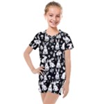 Easter bunny pattern Kids  Mesh T-Shirt and Shorts Set