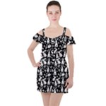 Easter bunny pattern Ruffle Cut Out Chiffon Playsuit
