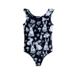 Easter bunny pattern Kids  Frill Swimsuit
