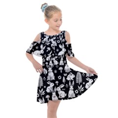 Kids  Shoulder Cutout Chiffon Dress 