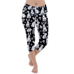 Lightweight Velour Capri Yoga Leggings 
