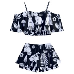 Kids  Off Shoulder Skirt Bikini 