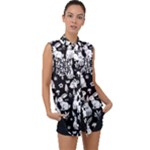 Easter bunny pattern Sleeveless Chiffon Button Shirt