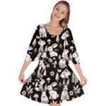 Easter bunny pattern Velour Kimono Dress