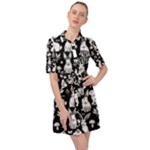 Easter bunny pattern Belted Shirt Dress