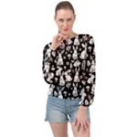 Easter bunny pattern Banded Bottom Chiffon Top