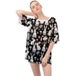 Easter bunny pattern Oversized Chiffon Top