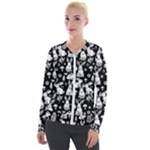 Easter bunny pattern Velvet Zip Up Jacket
