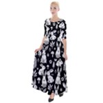 Easter bunny pattern Half Sleeves Maxi Dress